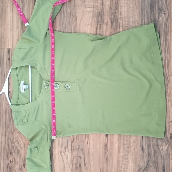 Calvin Klein vintage retro style fern green blouse size S - Picture 4 of 7